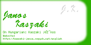 janos kaszaki business card